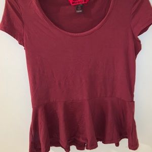 maroon peplum top